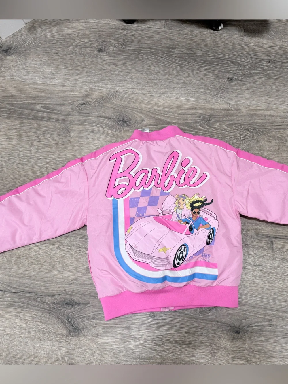 Barbie Light Pink Racing Bomber Jacket